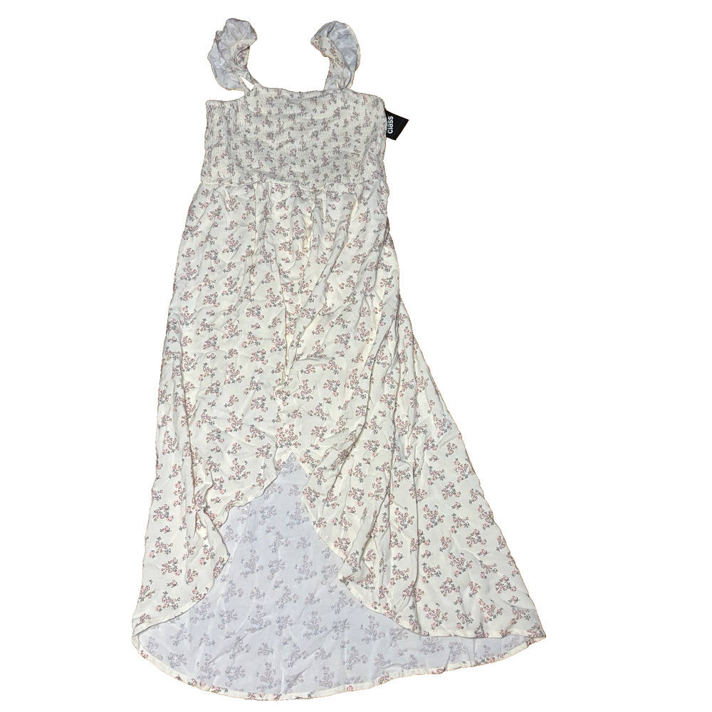 Art Class Girls Size L 10 12 Ditsy Floral Sun Dress cream Sleeveless Rayon New